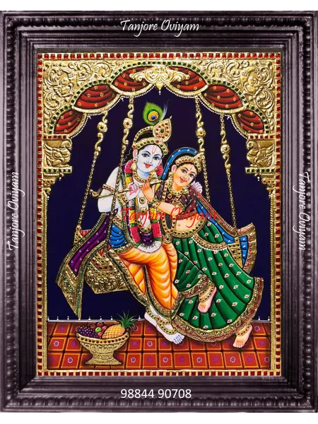 Radha Krishna Authentic Tanjore Artwork